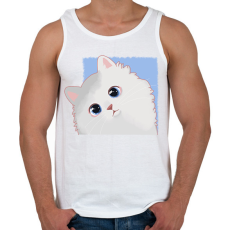 PRINTFASHION Fehér cica - Férfi atléta - Fehér