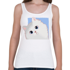 PRINTFASHION Fehér cica - Női atléta - Fehér