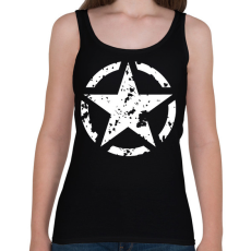 PRINTFASHION Fehér csillag - Női atléta - Fekete