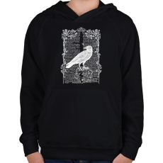 PRINTFASHION Fehér Holló - Gyerek kapucnis pulóver - Fekete