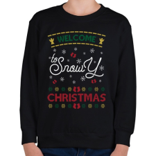 PRINTFASHION Fehér karácsony - Gyerek pulóver - Fekete gyerek pulóver, kardigán