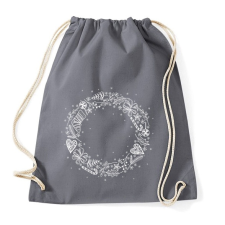 PRINTFASHION Fehér koszorú - Sportzsák, Tornazsák - Grafitszürke tornazsák
