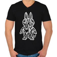 PRINTFASHION Fehér Labubu - Férfi V-nyakú póló - Fekete férfi póló