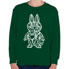 PRINTFASHION Fehér Labubu - Gyerek pulóver - Sötétzöld