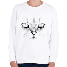 PRINTFASHION Fehér macska - Gyerek pulóver - Fehér gyerek pulóver, kardigán