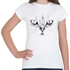 PRINTFASHION Fehér macska - Női póló - Fehér női póló