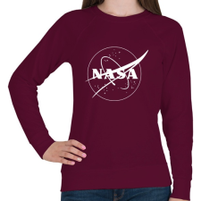 PRINTFASHION Fehér Nasa logo - Női pulóver - Bordó női pulóver, kardigán