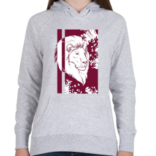 PRINTFASHION Fehér oroszlán - Női kapucnis pulóver - Sport szürke női pulóver, kardigán