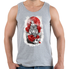 PRINTFASHION Fehér tigris - Férfi atléta - Sport szürke