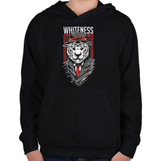 PRINTFASHION Fehérség - Gyerek kapucnis pulóver - Fekete