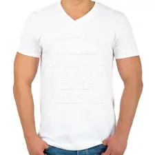PRINTFASHION Fehérvár - Férfi V-nyakú póló - Fehér férfi póló