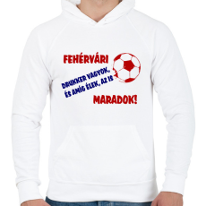PRINTFASHION Fehérvári drukker - Férfi kapucnis pulóver - Fehér