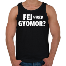 PRINTFASHION Fej vagy gyomor - Férfi atléta - Fekete atléta, trikó