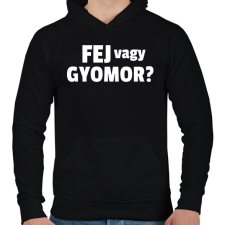 PRINTFASHION Fej vagy gyomor - Férfi kapucnis pulóver - Fekete férfi pulóver, kardigán