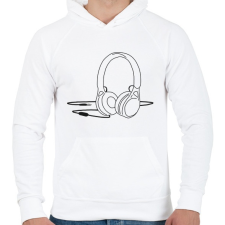 PRINTFASHION Fejhallgató - Férfi kapucnis pulóver - Fehér férfi pulóver, kardigán