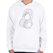 PRINTFASHION Fejhallgató - Gyerek kapucnis pulóver - Fehér gyerek pulóver, kardigán