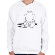 PRINTFASHION Fejhallgató - Gyerek kapucnis pulóver - Fehér