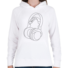 PRINTFASHION Fejhallgató - Női kapucnis pulóver - Fehér női pulóver, kardigán