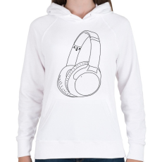 PRINTFASHION Fejhallgató - Női kapucnis pulóver - Fehér