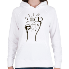 PRINTFASHION fejhallgató  - Női kapucnis pulóver - Fehér női pulóver, kardigán