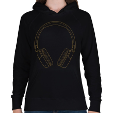 PRINTFASHION Fejhallgató - Női kapucnis pulóver - Fekete