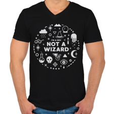 PRINTFASHION Fejlesztő vagyok, nem varázsló - Férfi V-nyakú póló - Fekete férfi póló