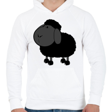 PRINTFASHION Fekete bárány - Férfi kapucnis pulóver - Fehér férfi pulóver, kardigán