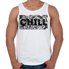 PRINTFASHION Fekete CHILL - Férfi atléta - Fehér atléta, trikó