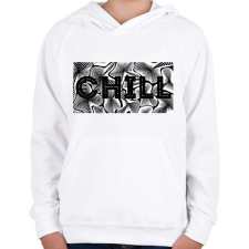 PRINTFASHION Fekete CHILL - Gyerek kapucnis pulóver - Fehér gyerek pulóver, kardigán