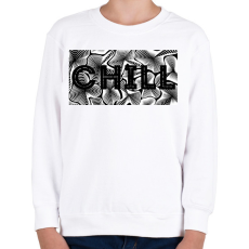 PRINTFASHION Fekete CHILL - Gyerek pulóver - Fehér
