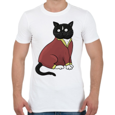 PRINTFASHION Fekete cica - Férfi póló - Fehér