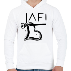 PRINTFASHION fekete jafi sziv szimbólum - Férfi kapucnis pulóver - Fehér