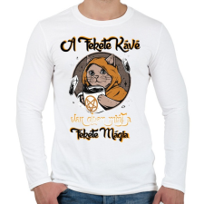 PRINTFASHION Fekete Kávé - Fekete Mágia  - Férfi hosszú ujjú póló - Fehér férfi póló