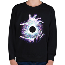 PRINTFASHION Fekete lyuk - Gyerek pulóver - Fekete gyerek pulóver, kardigán