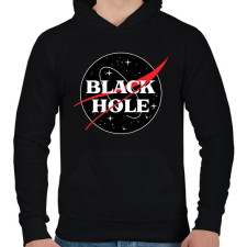 PRINTFASHION Fekete lyuk NASA paródia - Férfi kapucnis pulóver - Fekete férfi pulóver, kardigán