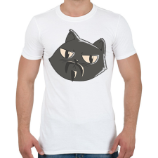 PRINTFASHION Fekete macska - Férfi póló - Fehér férfi póló