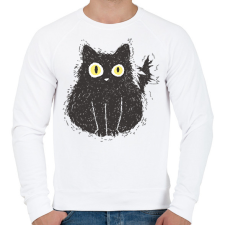 PRINTFASHION Fekete macska - Férfi pulóver - Fehér férfi pulóver, kardigán