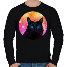 PRINTFASHION Fekete macska - Férfi pulóver - Fekete