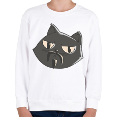 PRINTFASHION Fekete macska - Gyerek pulóver - Fehér
