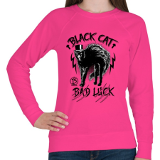 PRINTFASHION Fekete macska  - Női pulóver - Fukszia női pulóver, kardigán
