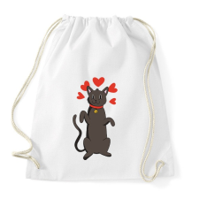 PRINTFASHION Fekete macska - Sportzsák, Tornazsák - Fehér tornazsák