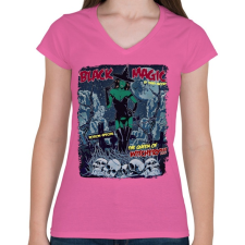 PRINTFASHION Fekete mágia - Női V-nyakú póló - Rózsaszín női póló