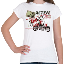 PRINTFASHION Fekete motor - Női póló - Fehér női póló