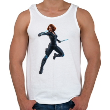 PRINTFASHION Fekete Özvegy - Férfi atléta - Fehér atléta, trikó