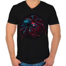 PRINTFASHION Fekete özvegy - Férfi V-nyakú póló - Fekete