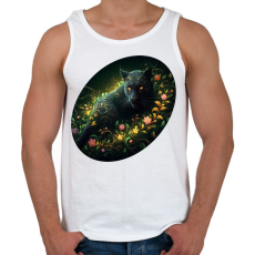 PRINTFASHION Fekete párduc - Férfi atléta - Fehér