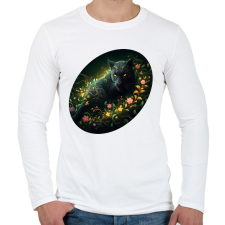 PRINTFASHION Fekete párduc - Férfi hosszú ujjú póló - Fehér férfi póló