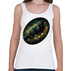 PRINTFASHION Fekete párduc - Női atléta - Fehér