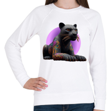 PRINTFASHION Fekete párduc - Női pulóver - Fehér női pulóver, kardigán