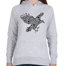 PRINTFASHION Fekete sas - Női kapucnis pulóver - Sport szürke